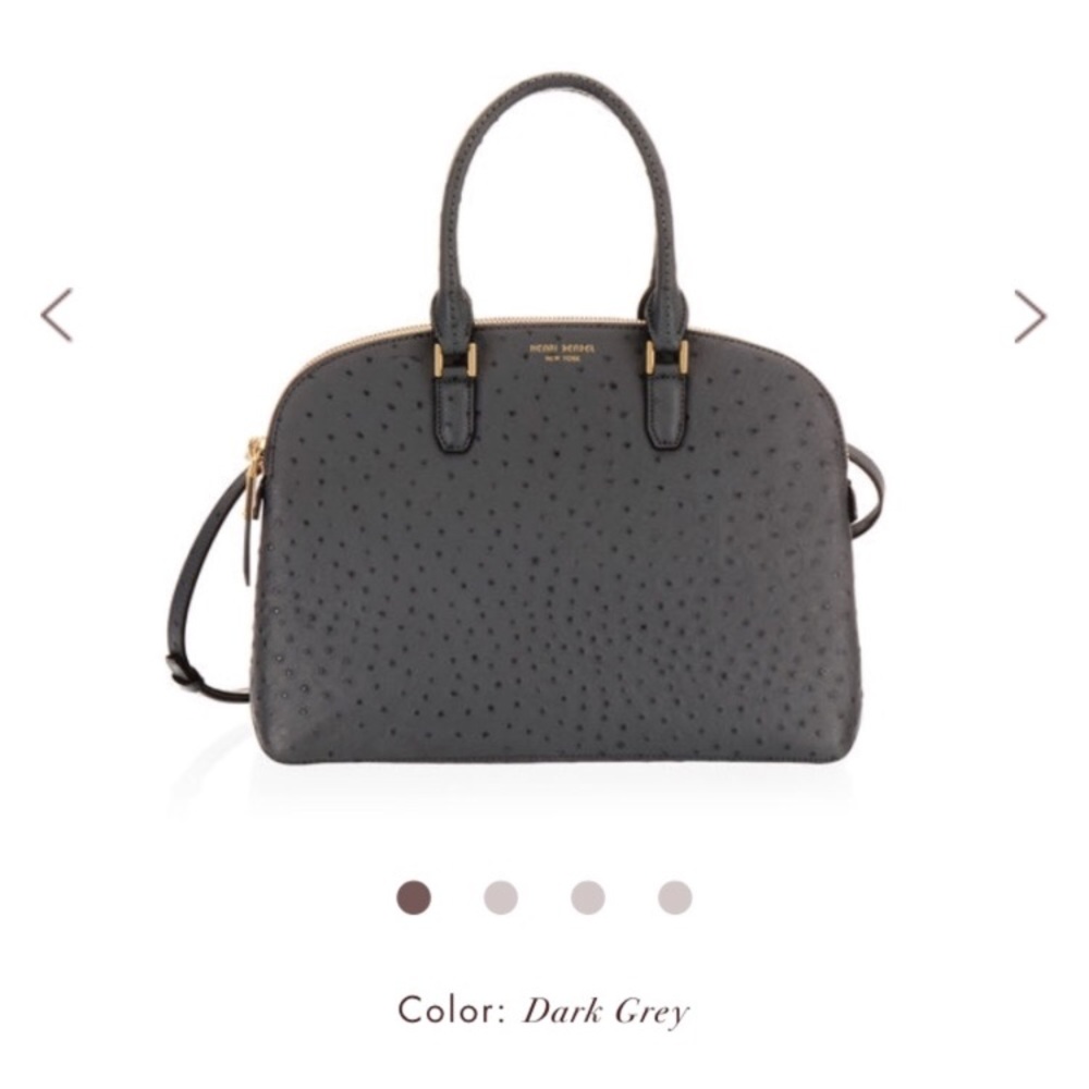 NWOT Henri Bendel Dalton Ostrich Dome Satchel
